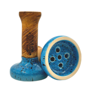 Кальянная чашка керамическая ОБЛАКО GLAZE STD Black голубой в точку