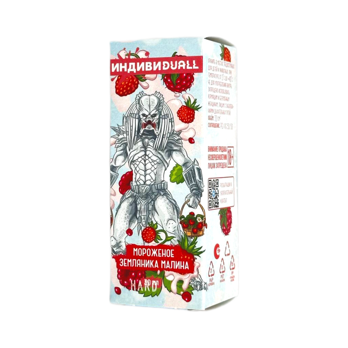 ИНДИВИ DUALL Hard Мороженое земляника малина 30мл.20мг.