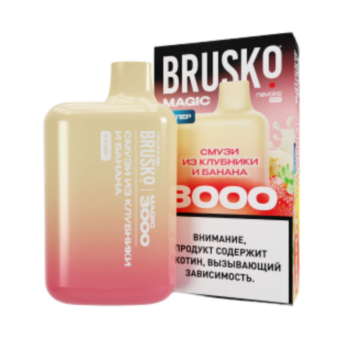 BRUSKO MAGIC 3000 Смузи из клубники и банана 2%