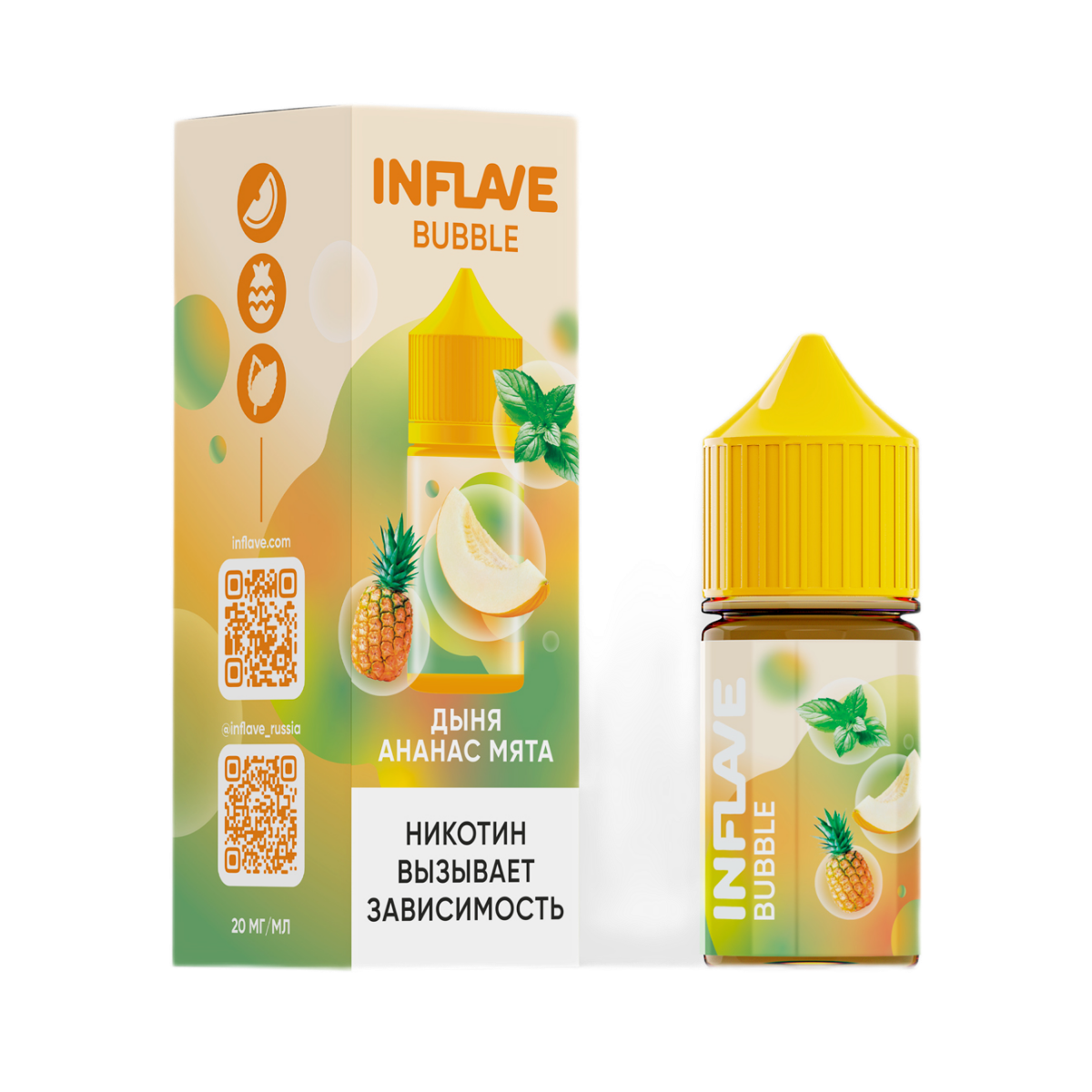 INFLAVE BUBBLE Дыня ананас мята 30мl. 2%