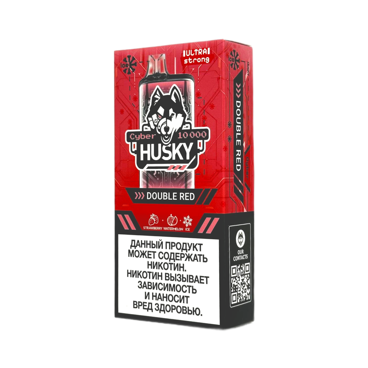 HUSKY CYBER 10000 Ultra Strong Клубника арбуз лед 2%