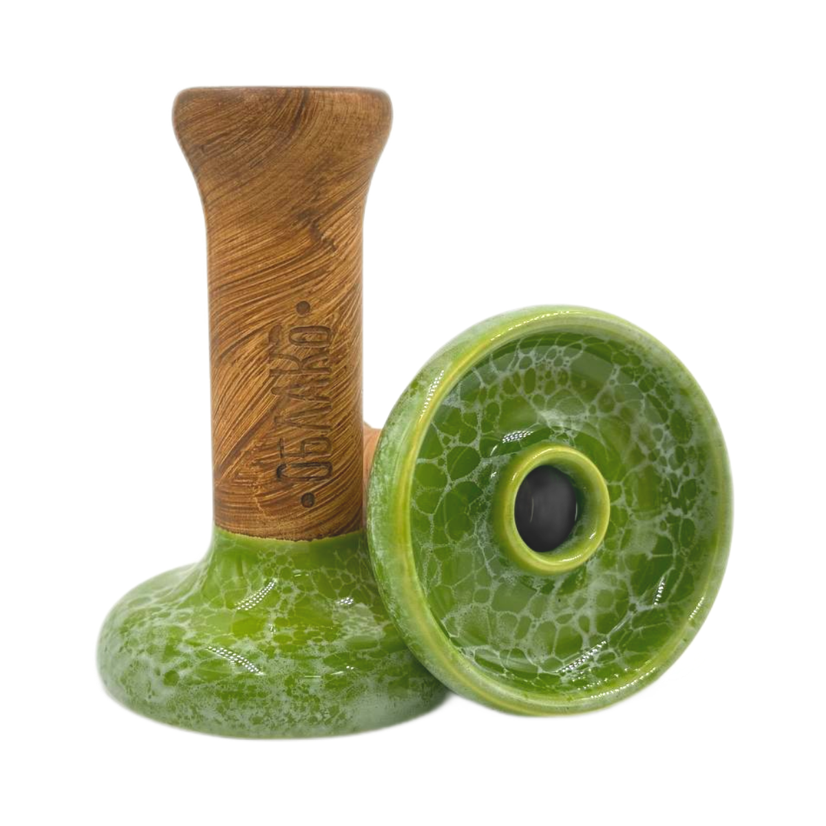 Кальянная чашка керамическая ОБЛАКО GLAZE STD Phunnel L зелено-белый мрамор