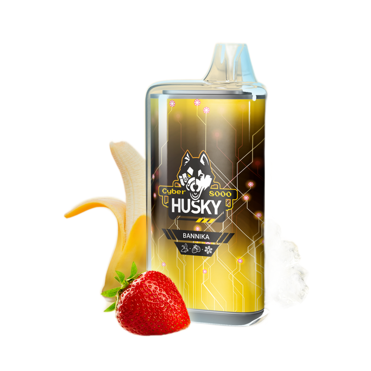 HUSKY CYBER NEW 8000 Банан клубника лед 2%