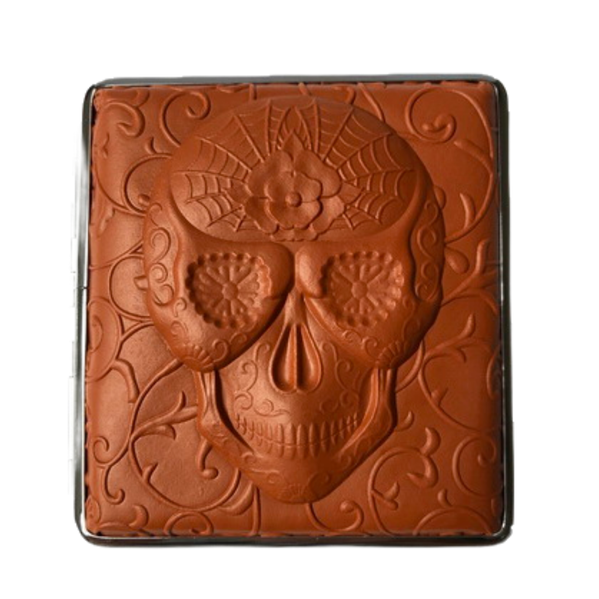 21449 Портсигар FARO д/20 сиг 80мм, ПВХ "череп" коричневый