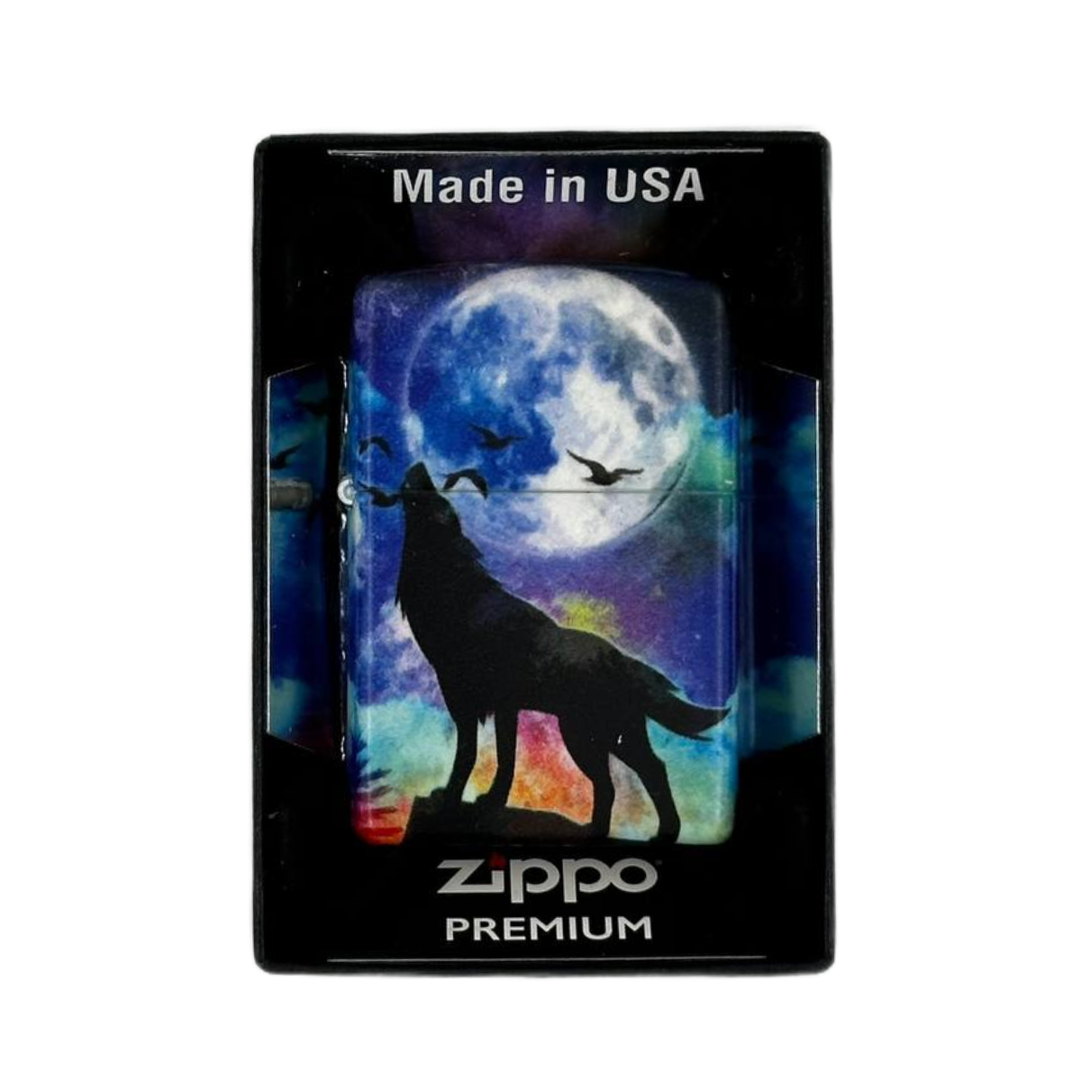 ZIPPO/49683 Wolf с покр. 540 Matte, лат./сталь, разноцв. матов.