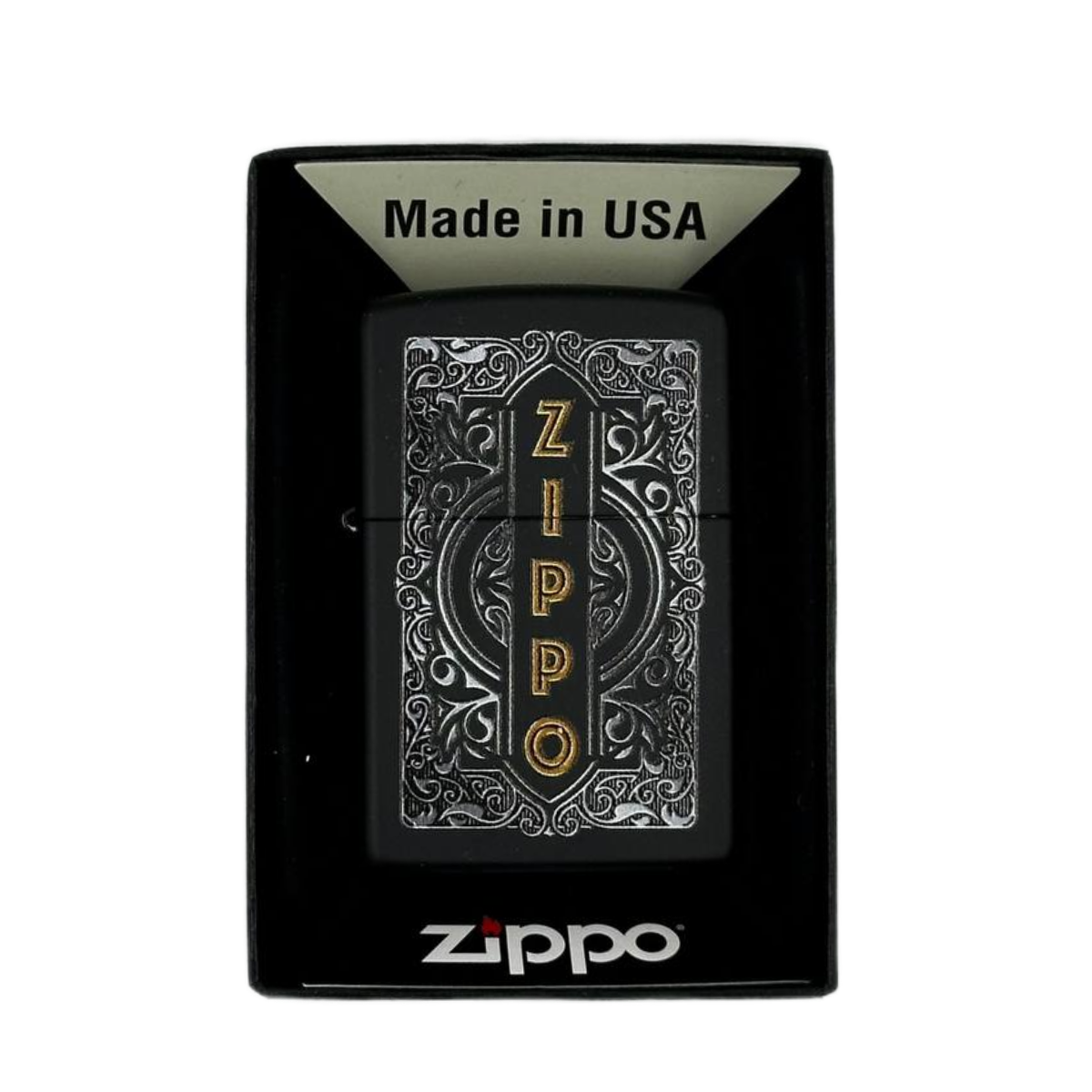 ZIPPO/49535 Classic, покр.Black Matte лат/сталь, черн.