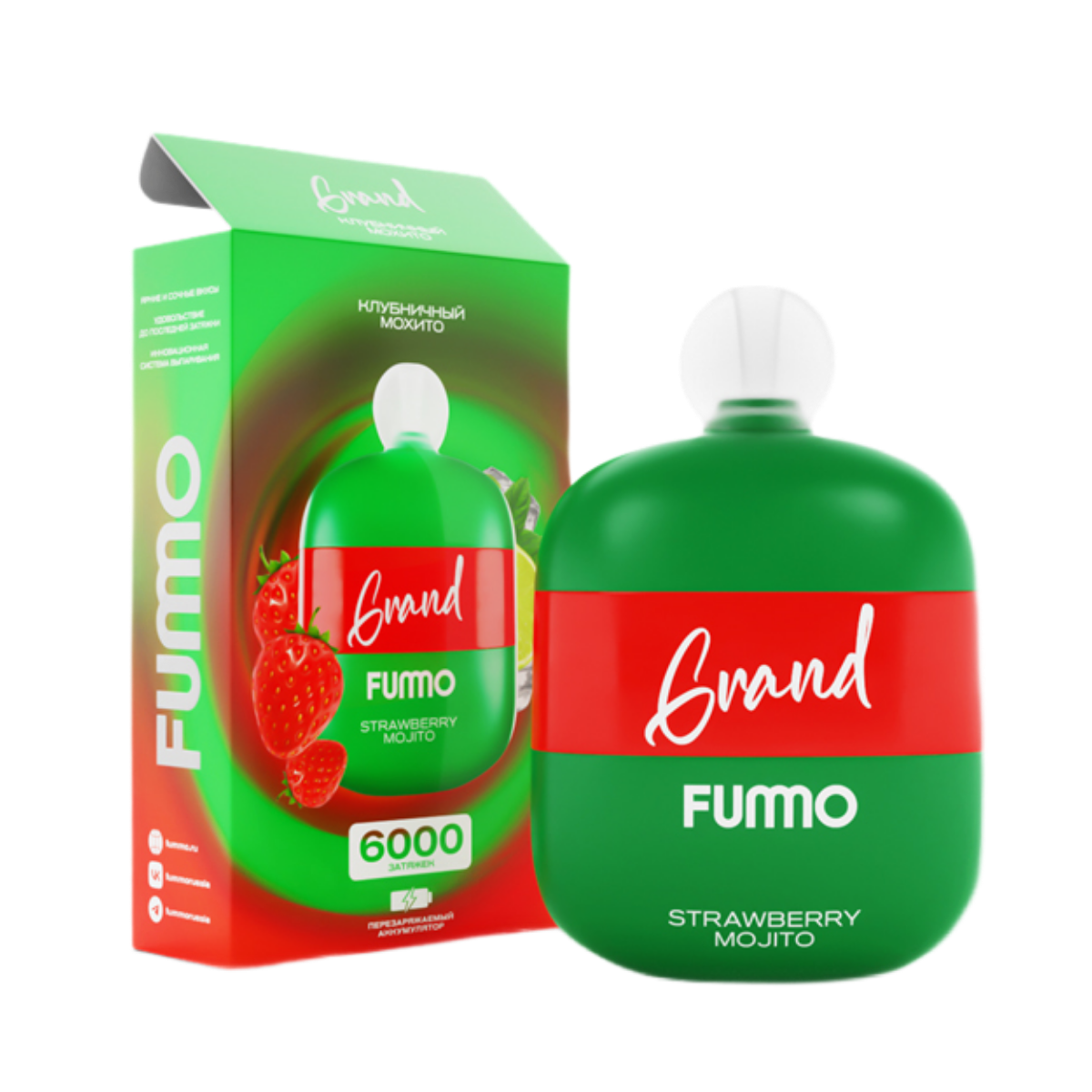 FUMMO GRAND 6000 Клубничный мохито 2%