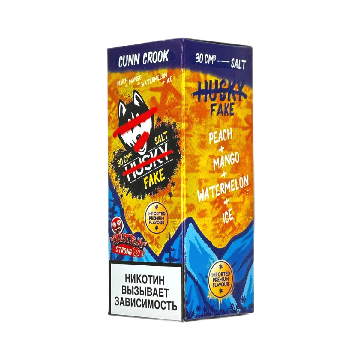 HUSKY IMPORT FAKE Ultra Strong Персик манго арбуз лед 30мл.20мг.