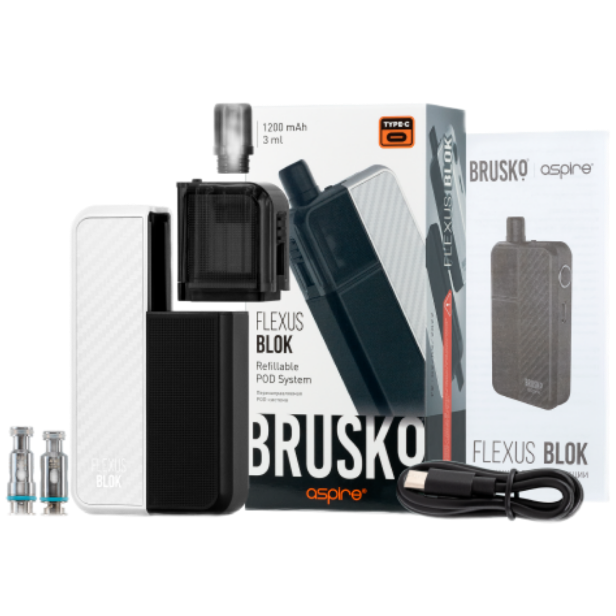 BRUSKO FLEXUS BLOK 1200 mAh Черный