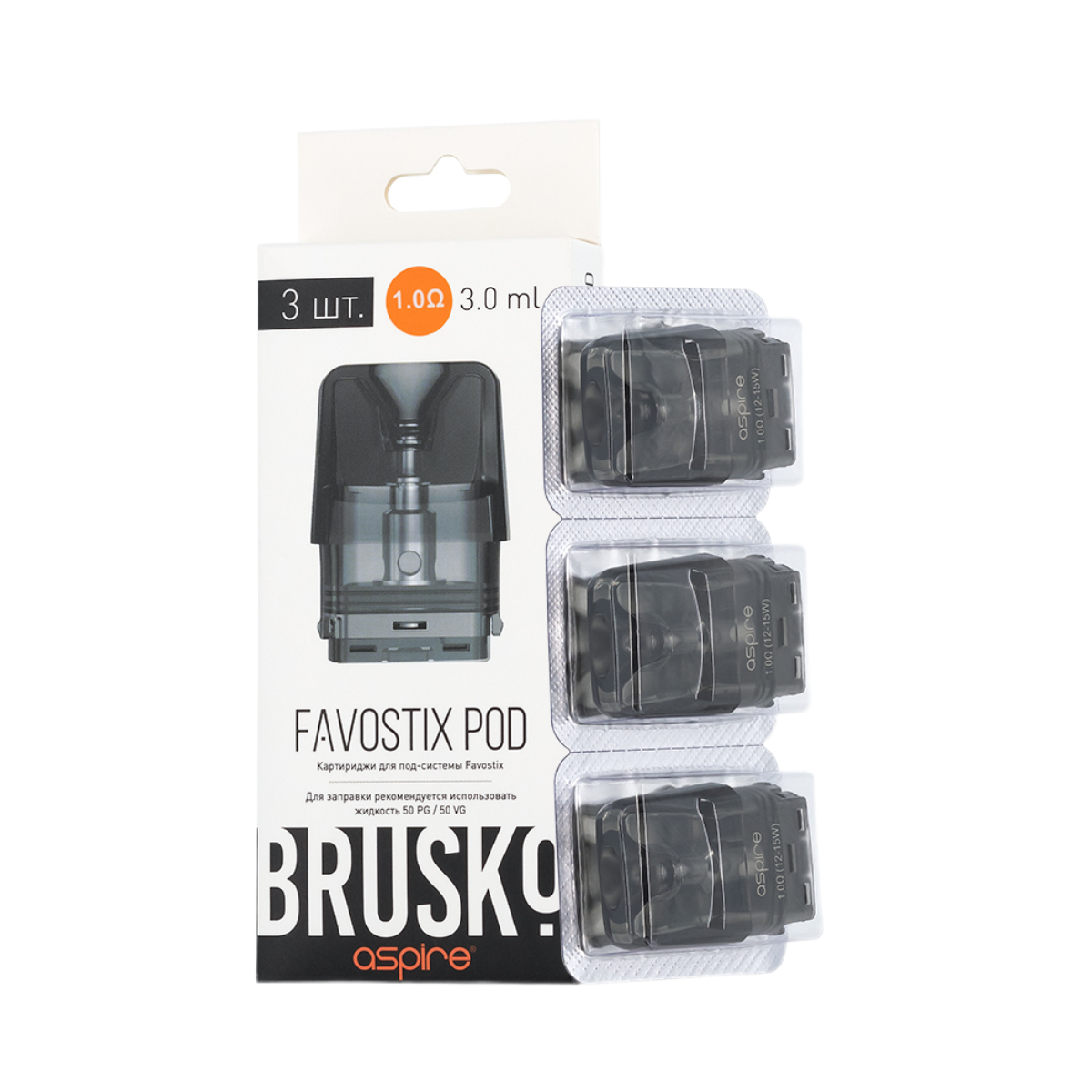 Картридж BRUSKO FAVOSTIX 1,0 Ом (упаковка 3 шт) 1,0 Ом