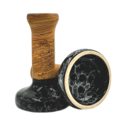 Кальянная чашка керамическая ОБЛАКО GLAZE STD Black черно-белый мрамор