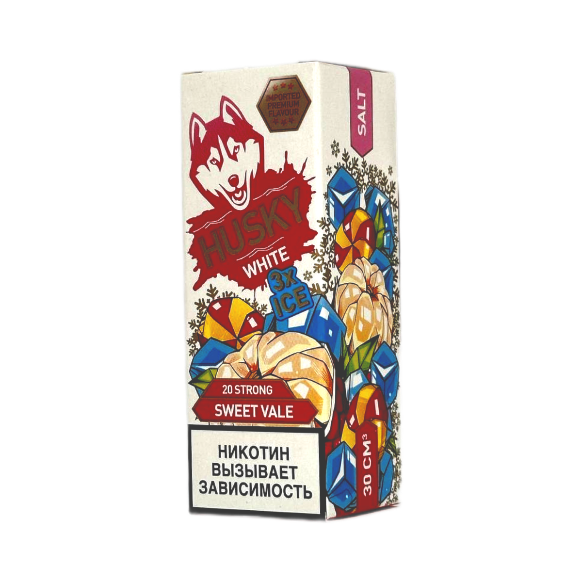 HUSKY SALT strong   WHITE Ледяная конфета из личи 30мл.20мг.