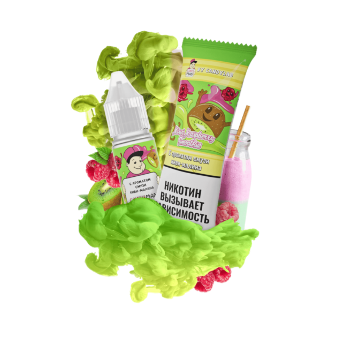 CANDYMAN Смузи киви малина 10мл.15мг