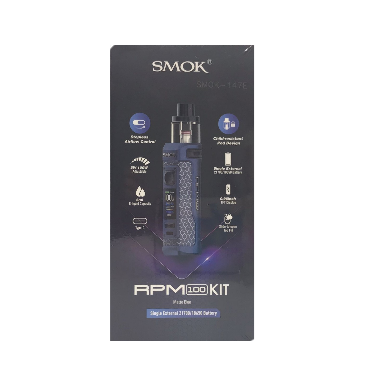 SMOK RPM 100 Pod Kit Matte Blue SMOK-147E