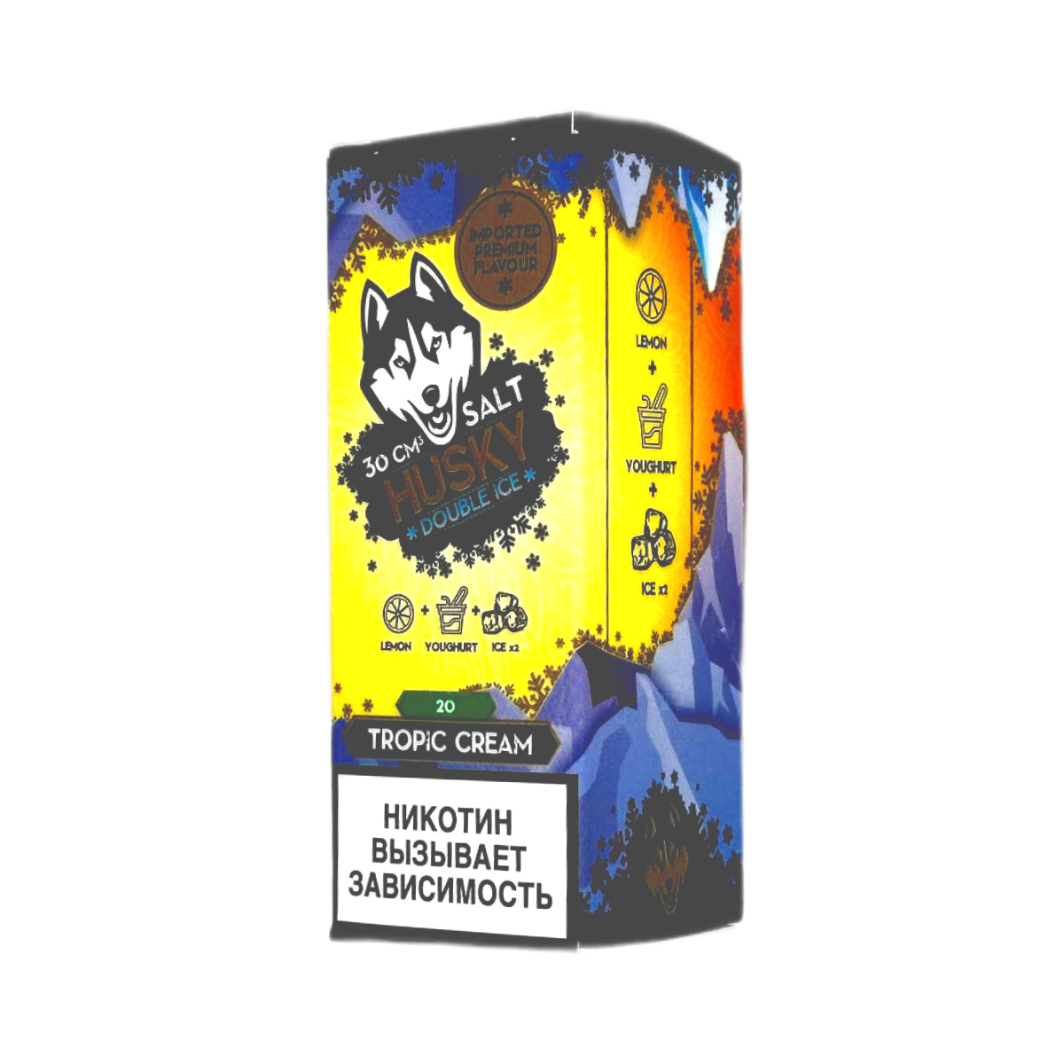 HUSKY SALT double  ICE Ледяное сливочное мороженое с лимоном и ананасом 30мл.20мг.