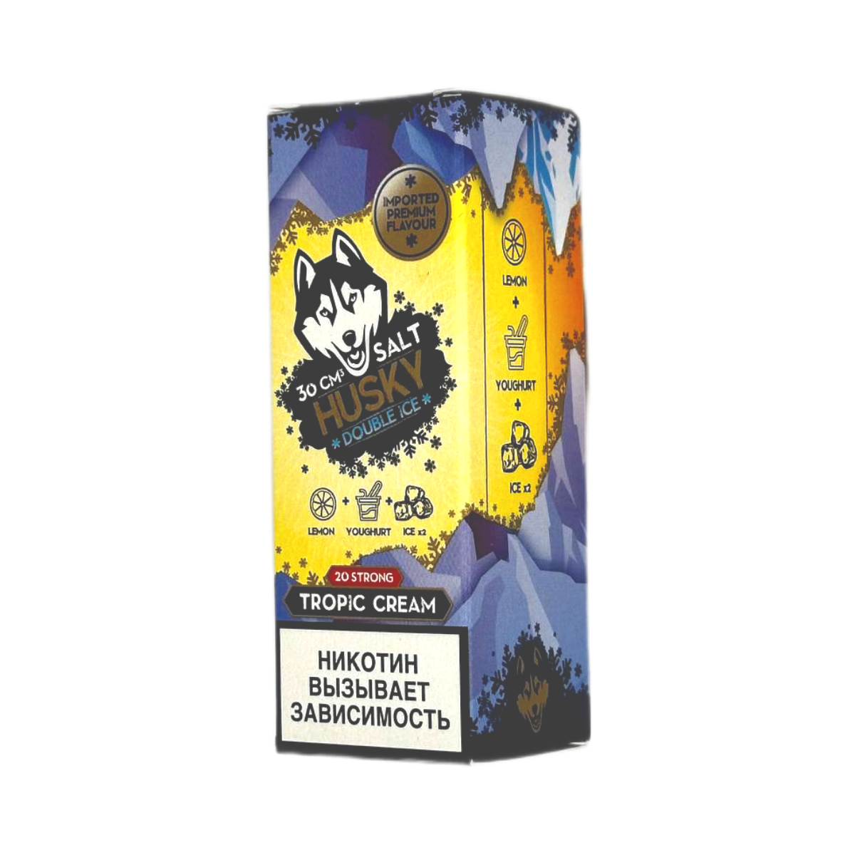 HUSKY SALT strong   double ICE Ледяное сливочное мороженое с лимоном и ананасом 30мл.20мг.