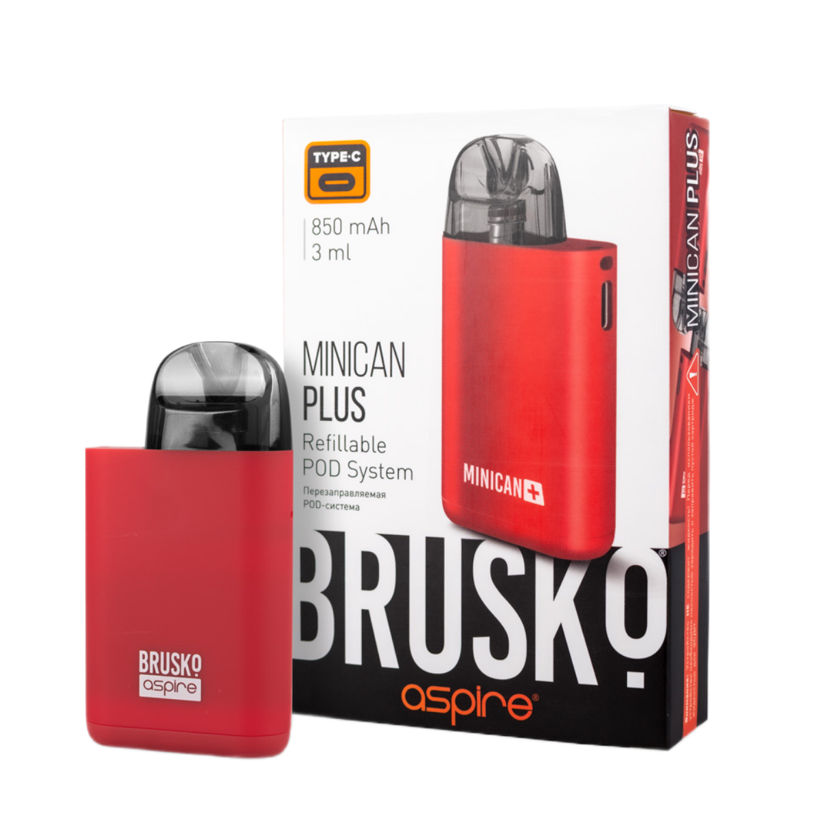 BRUSKO MINICAN PLUS 850mAh Красный
