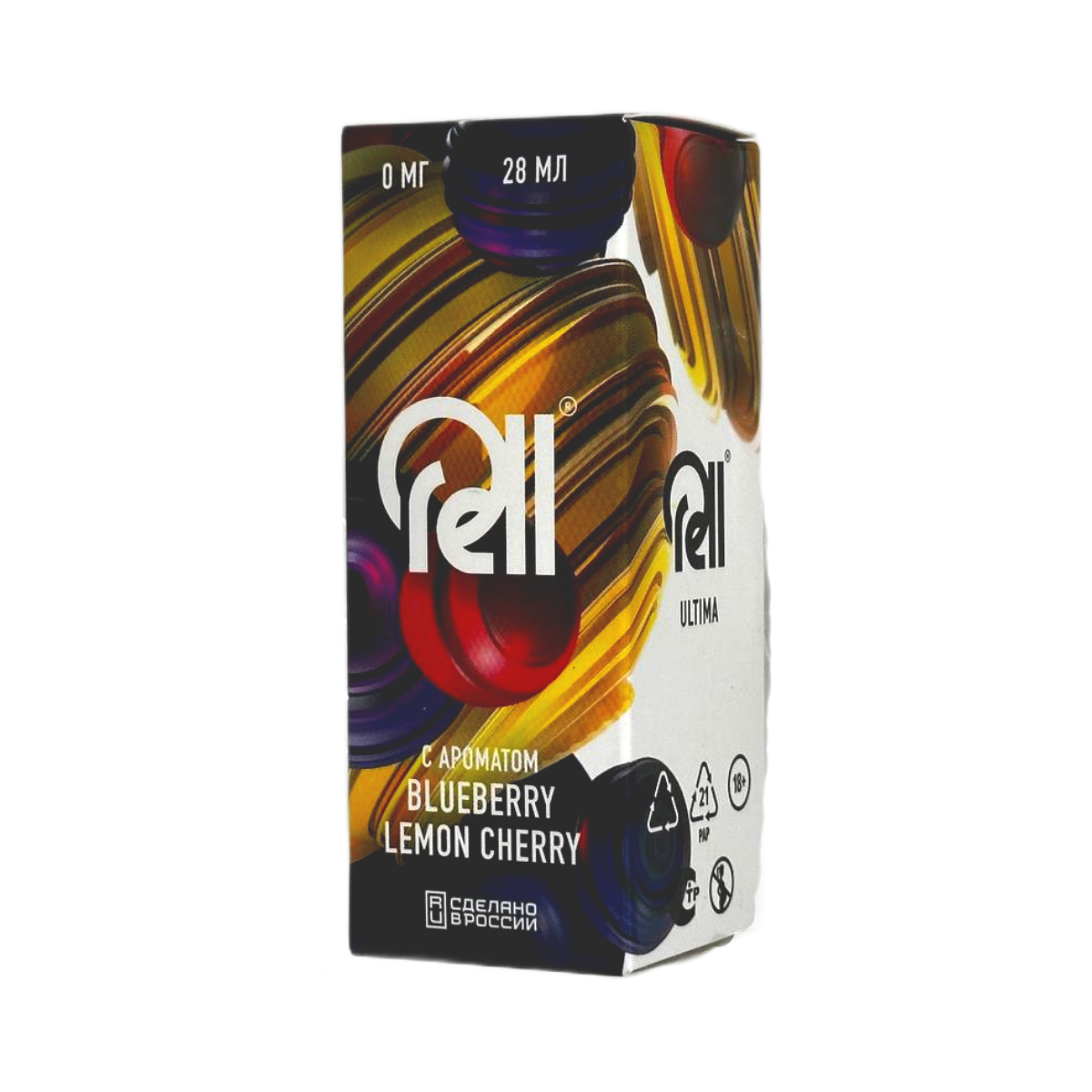 RELL ULTIMA + Nicobooster б/никотина Черника лимон вишня  30мл.0мг.