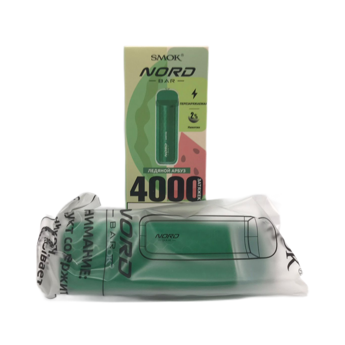 SMOK NORD BAR 4000 Ледяной арбуз 2%