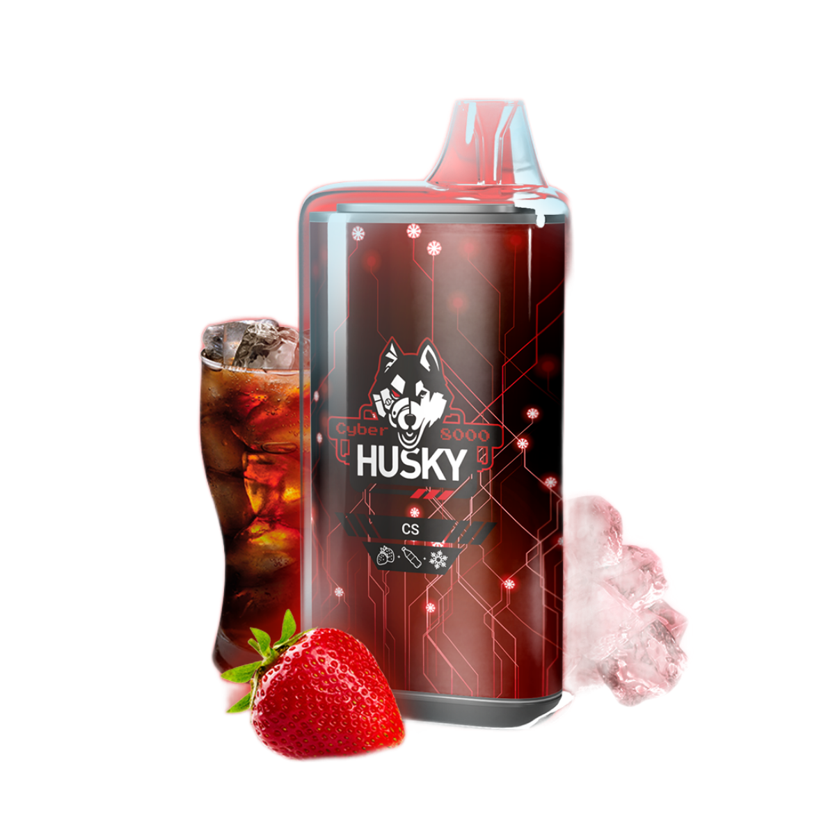 HUSKY CYBER NEW 8000 Сладкая клубника кола лёд 2%