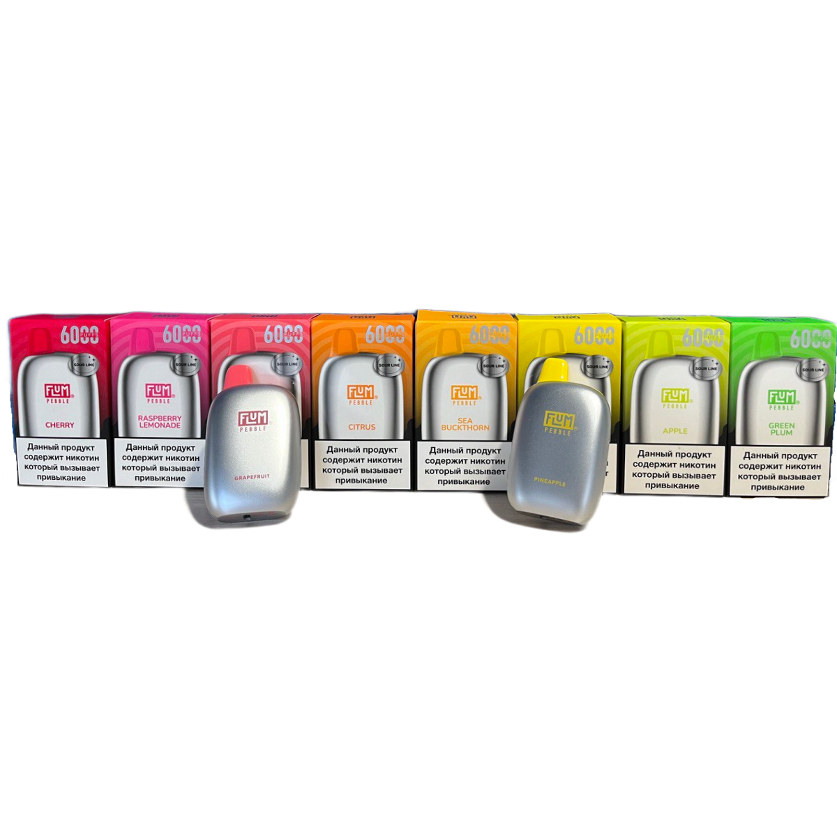 FLUM Pebble Sour 6000 Зеленая слива 2%