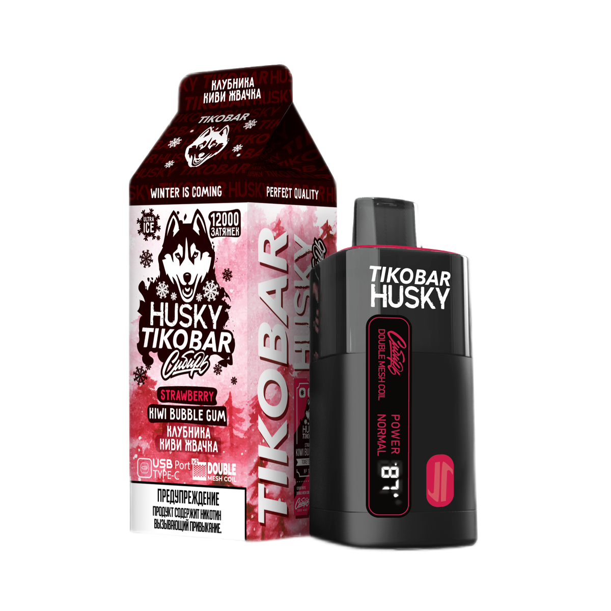 TIKOBAR HUSKY СИБИРЬ 12000 Клубника киви жвачка 2%