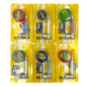 Трубка Блистер TVC металл с гриндером и сеткой Голубая картинки L7/D3 см.