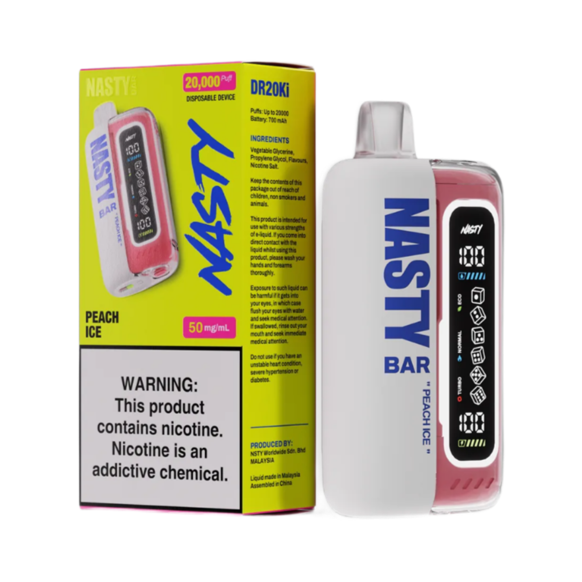 NASTY BAR XL 20000 Ледяной персик 2%