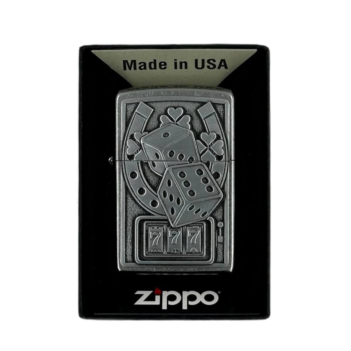 ZIPPO/49294 Lucky 7 покр.Street Chrome, лат/сталь, серебро
