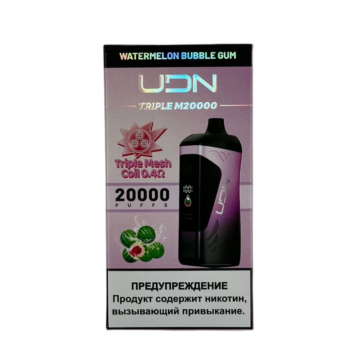 UDN TRIPLE M 20000 Арбузная жевательная резинка 2%