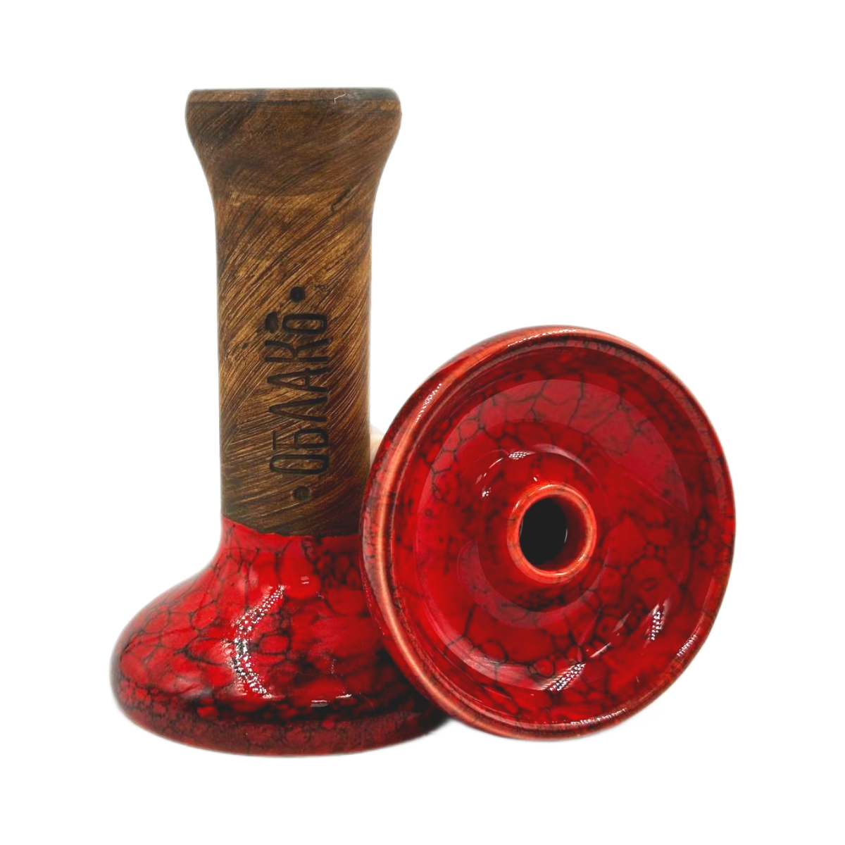 Кальянная чашка керамическая ОБЛАКО GLAZE STD Phunnel M красно-черный мрамор