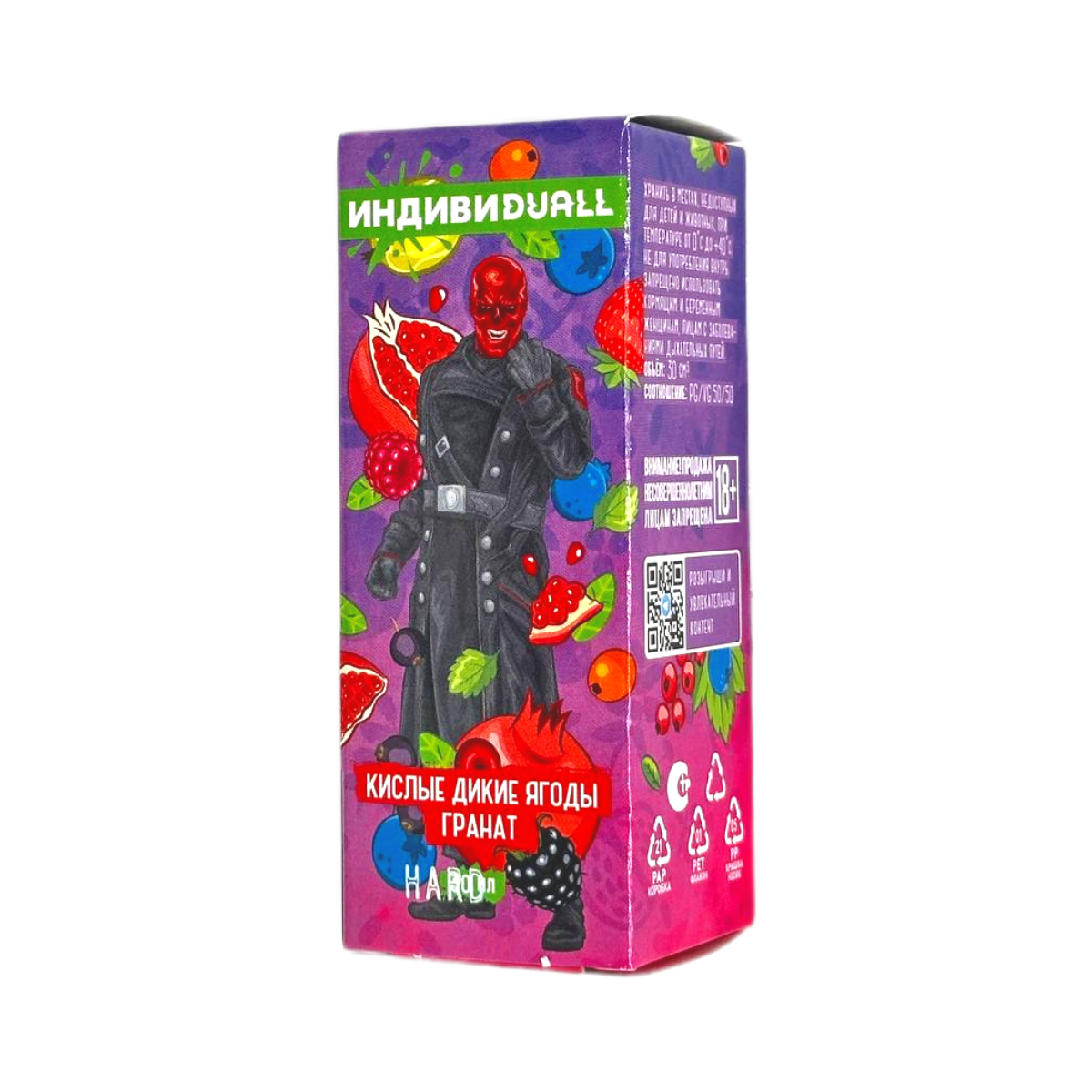 ИНДИВИ DUALL Hard Кислые дикие ягоды гранат 30мл.20мг.