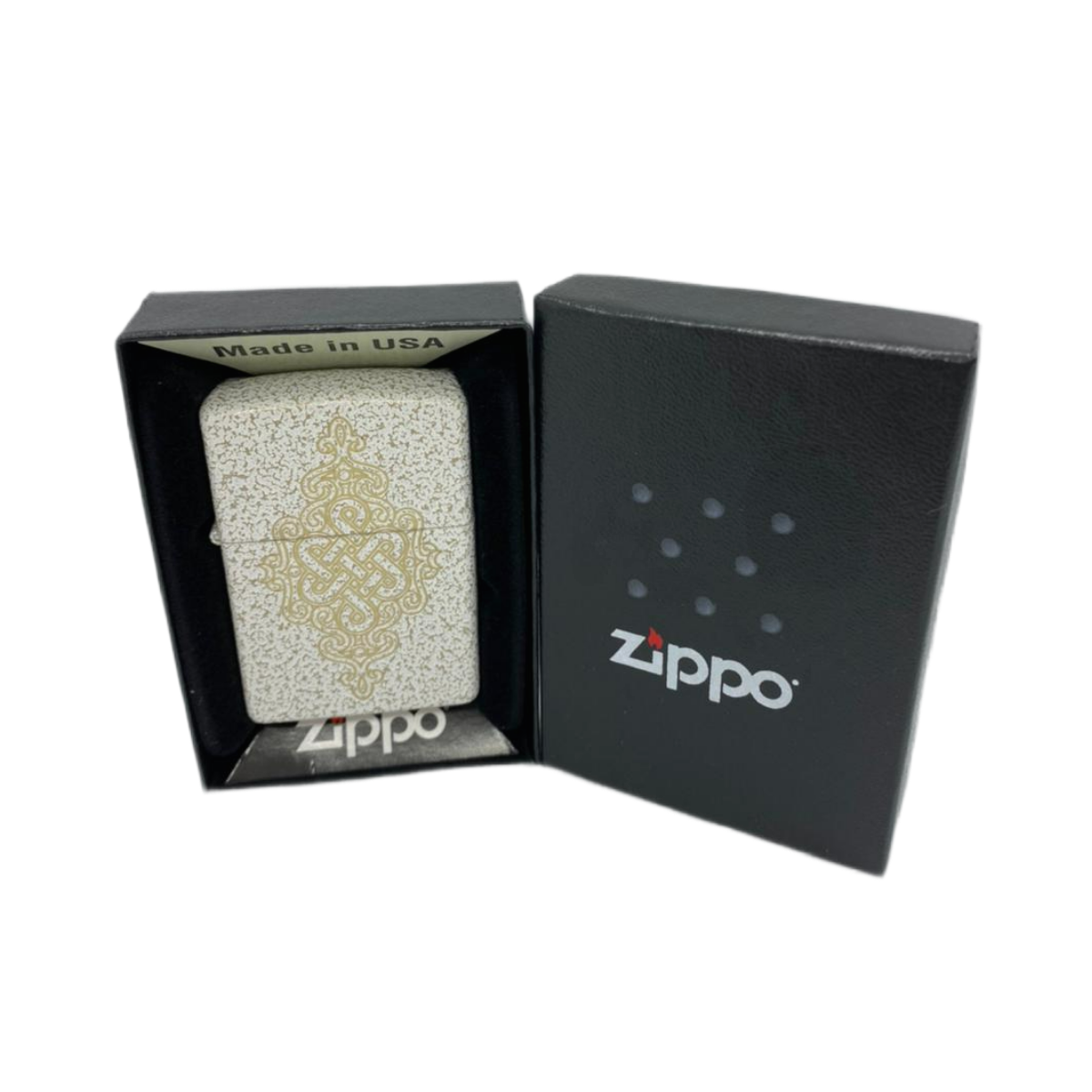 ZIPPO/49599 Lucky Knot Design с покр. Mercury Glass, латунь/сталь, бежевая, матов., 38x13x57 мм