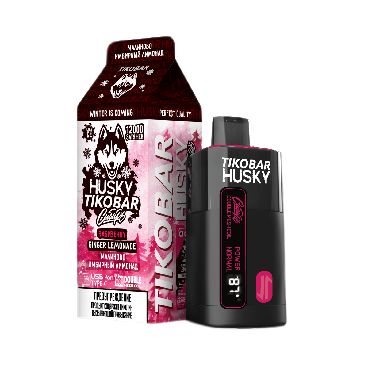 TIKOBAR HUSKY СИБИРЬ 12000 Малиново имбирный лимонад 2%