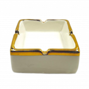 Пепельница TVC керамическая гранёная белая D10 см.