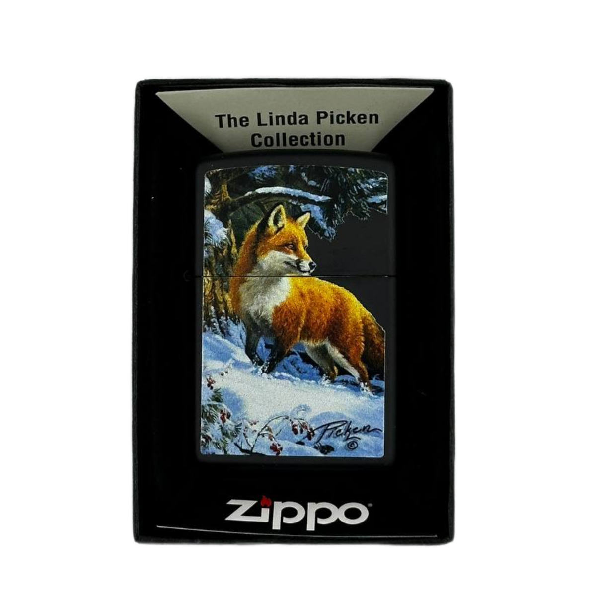 ZIPPO/48596 Linda Picken покр.Black Matte, лат/сталь,чёрн.,