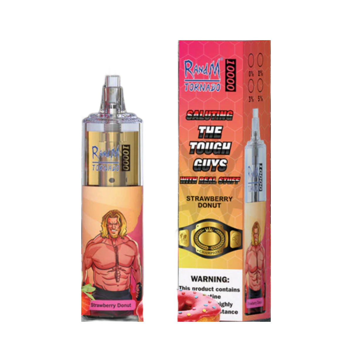 R AND M Tornado 10000 Клубничный пончик 2%