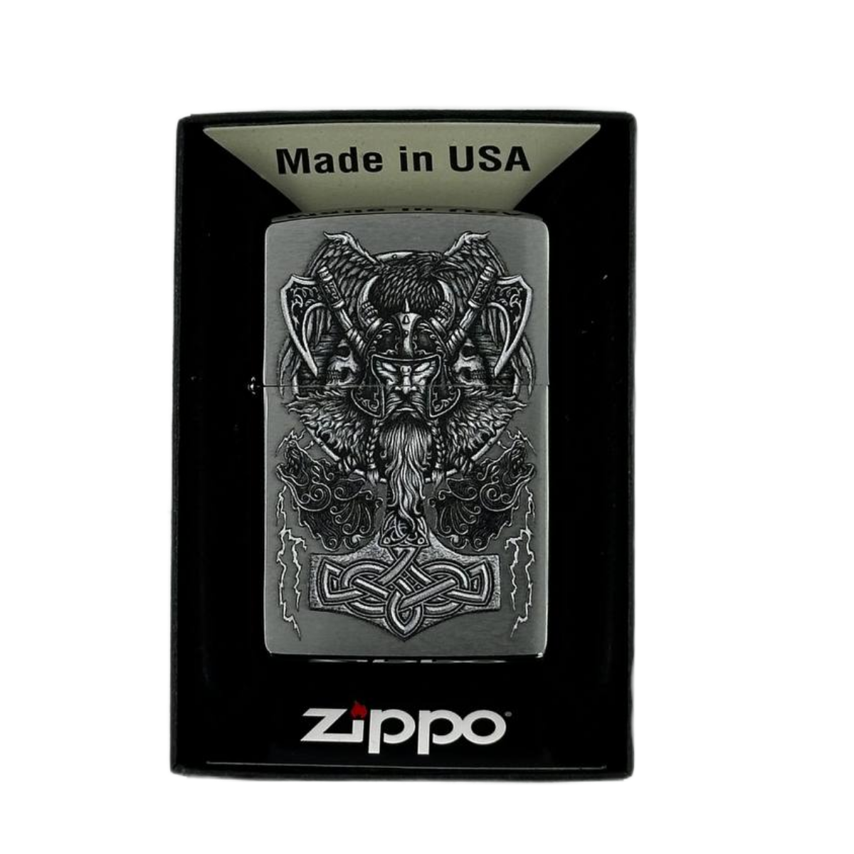 ZIPPO/49777 Viking Design покр.Brushed Chrome, лат/сталь, серебро
