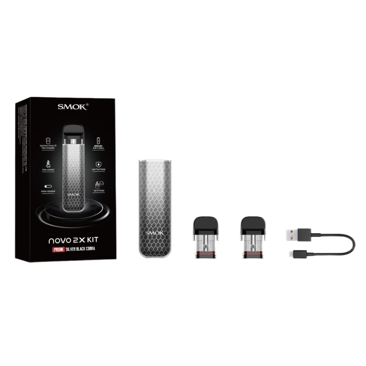 SMOK Novo 2X 800mAh Pod Kit 7-Color Cobra SMOK-140E