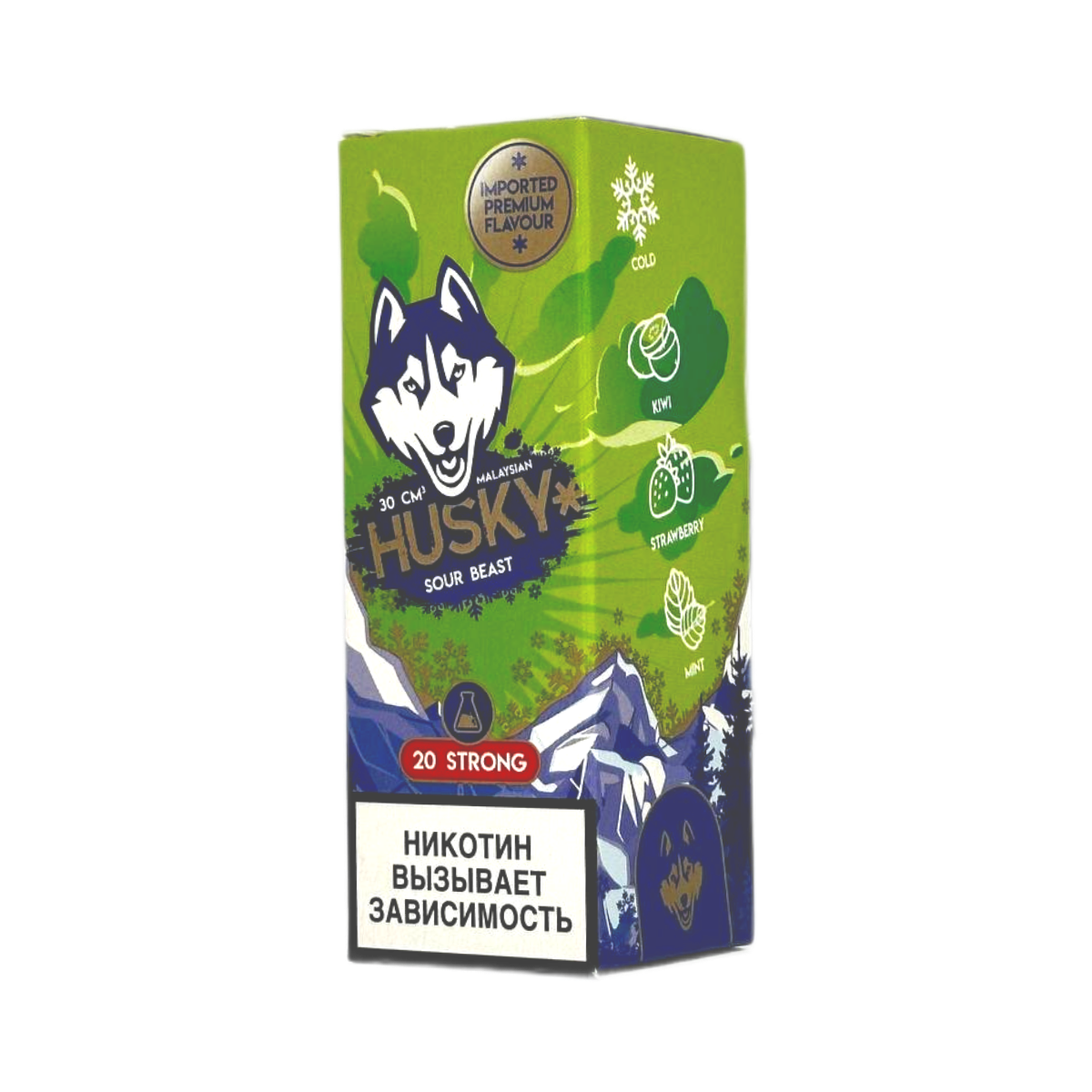 HUSKY SALT MALAYSIAN SERIES strong Ледяной микс киви клубники мяты 30мл.20мг.