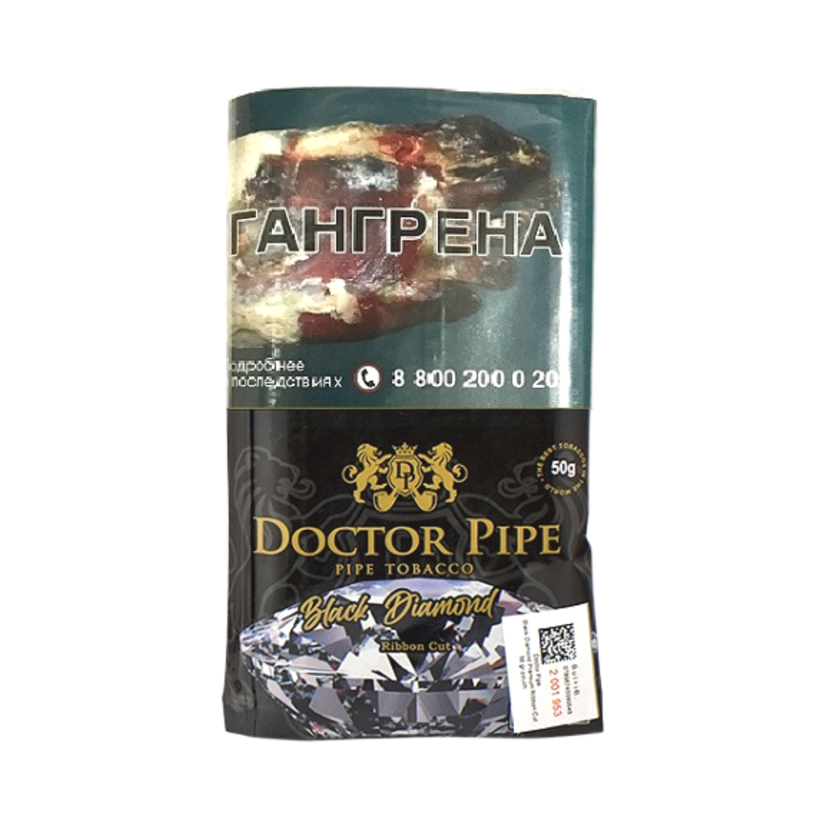 Табак труб. DOCTOR PIPE Black Diamond Premium Ribbon Cut 50 гр.