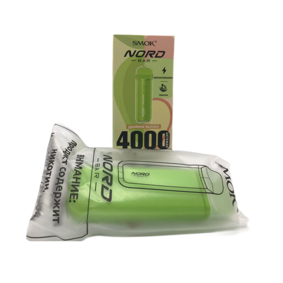 SMOK NORD BAR 4000 Двойное яблоко 2%