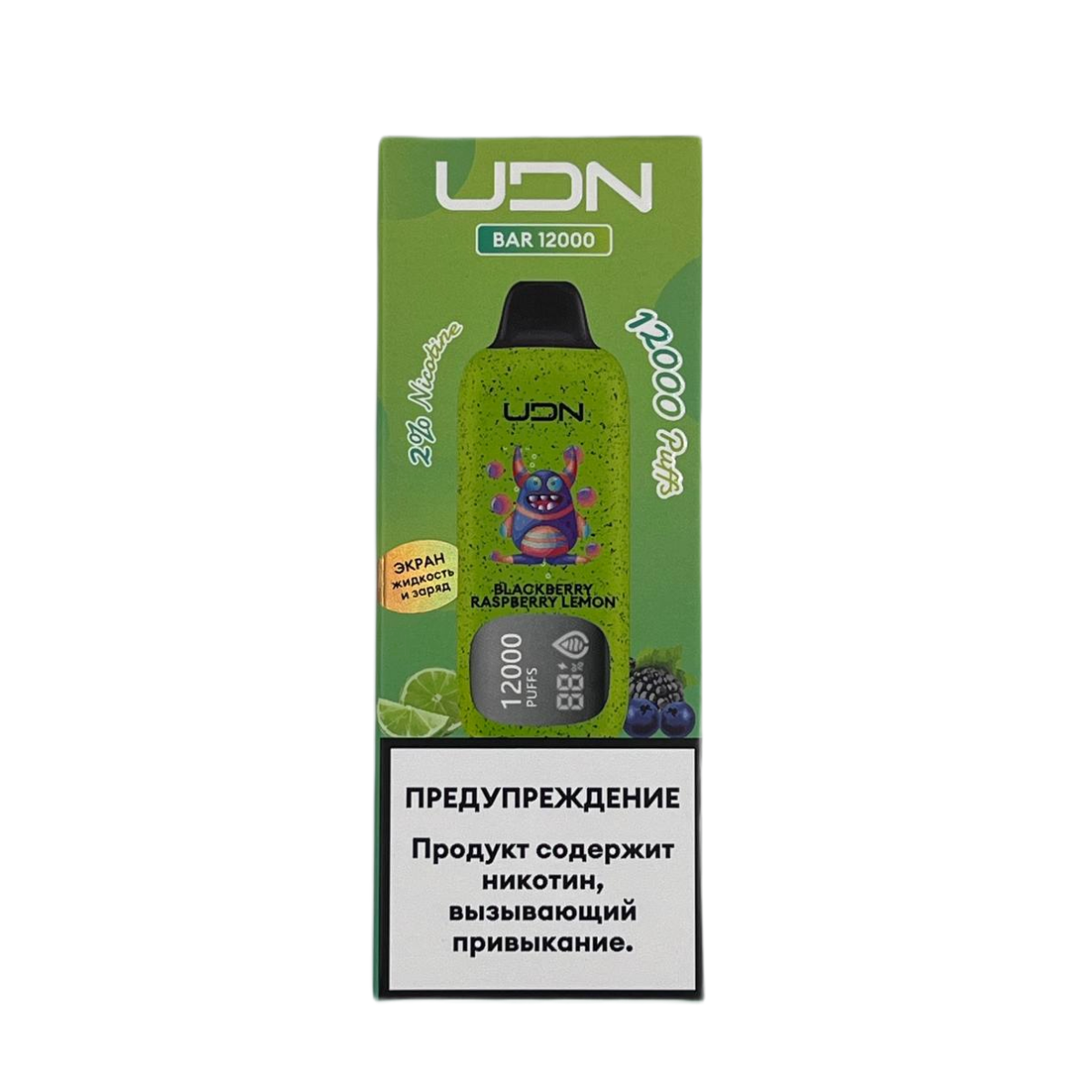 UDN BAR 12000 Ежевика малина лимон 2%