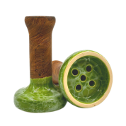 Кальянная чашка керамическая ОБЛАКО GLAZE STD Black зелено-белый мрамор