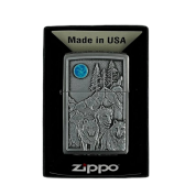 ZIPPO/49295 Wolf Design покр.Brushed Chrome, лат/сталь, серебро
