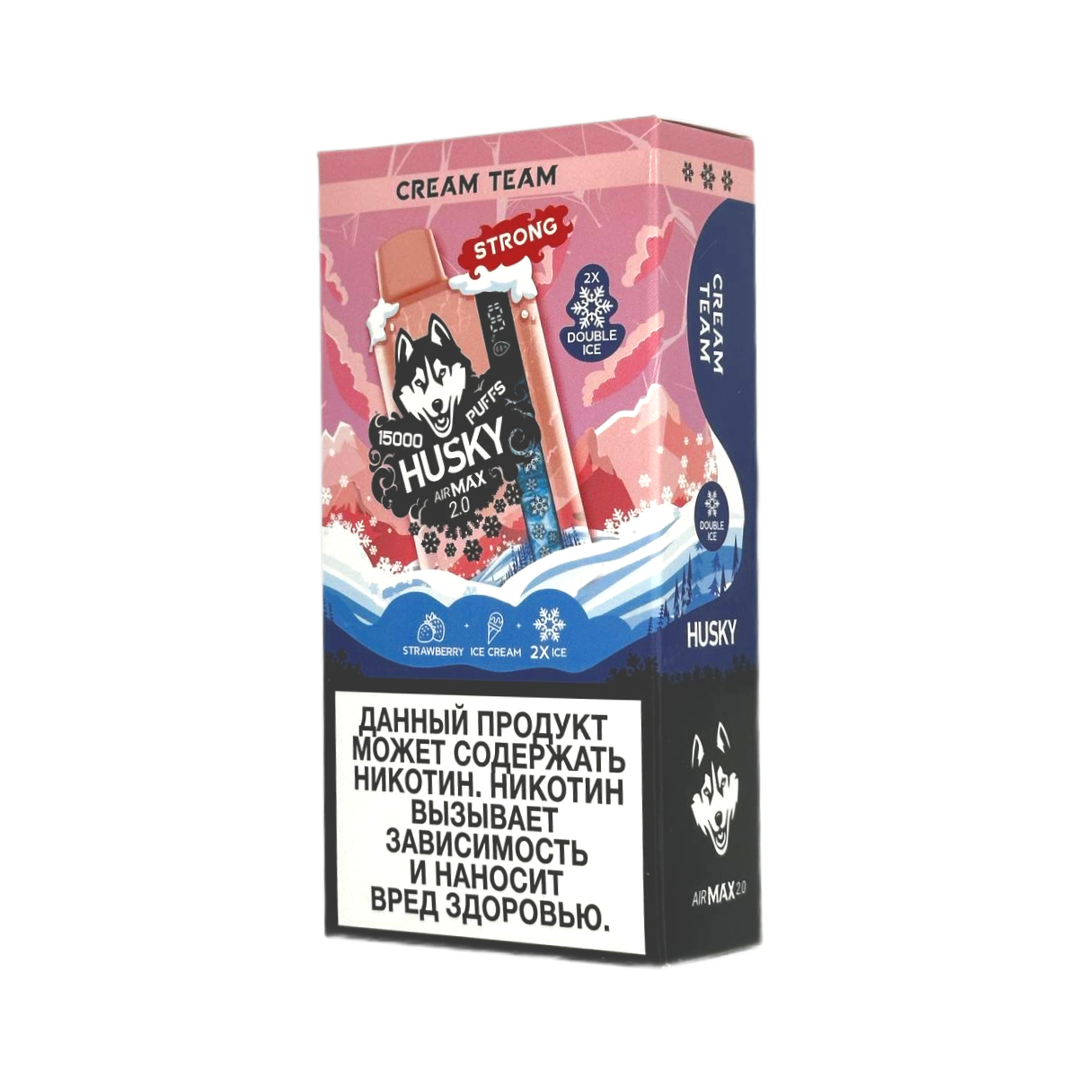 HUSKY AIRMAX 2.0 15000 Strong Клубничное мороженое 2%