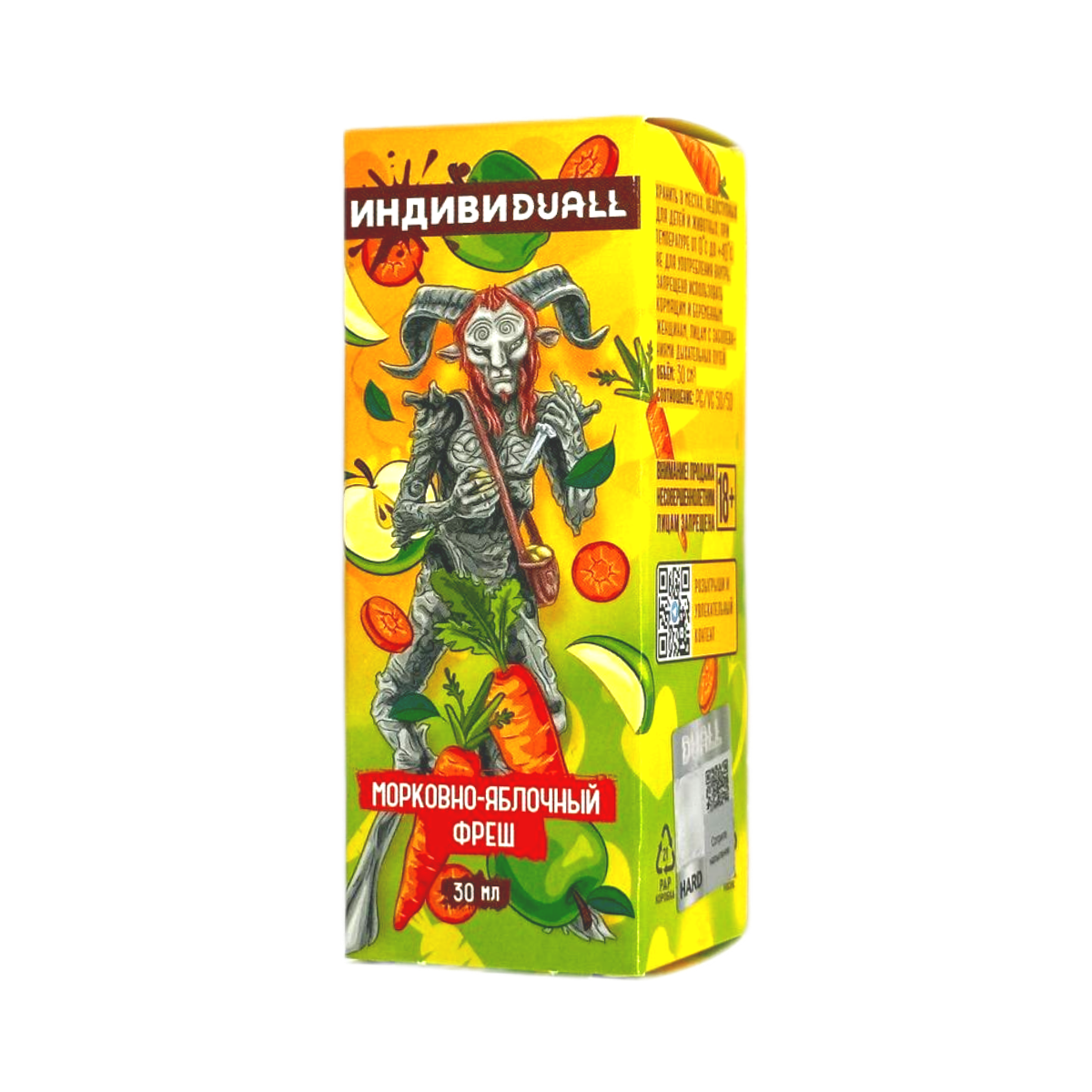 ИНДИВИ DUALL Hard Морковно яблочный фреш 30мл.20мг.