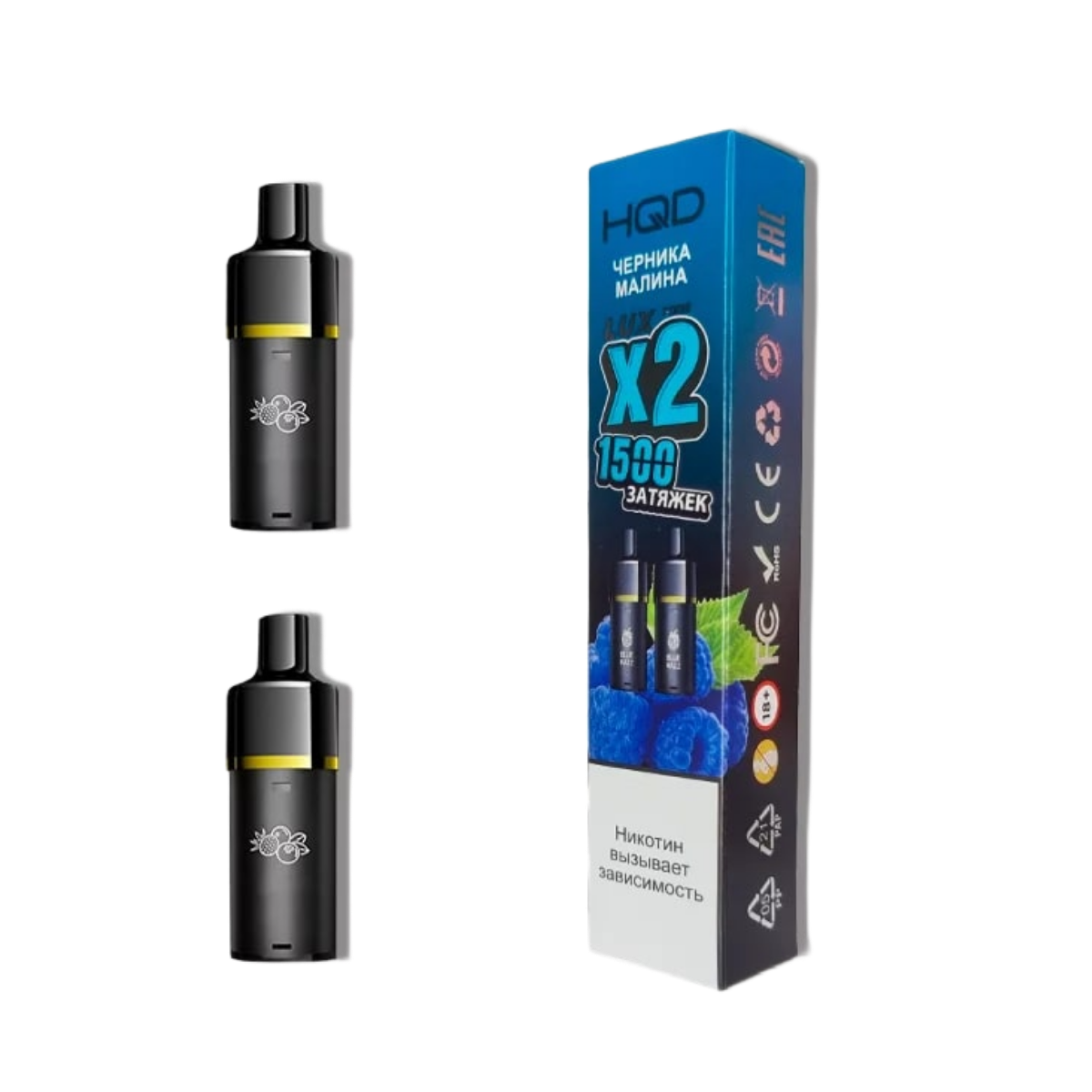 HQD LUX POD Картридж Черника малина 2% (уп. 2 шт)