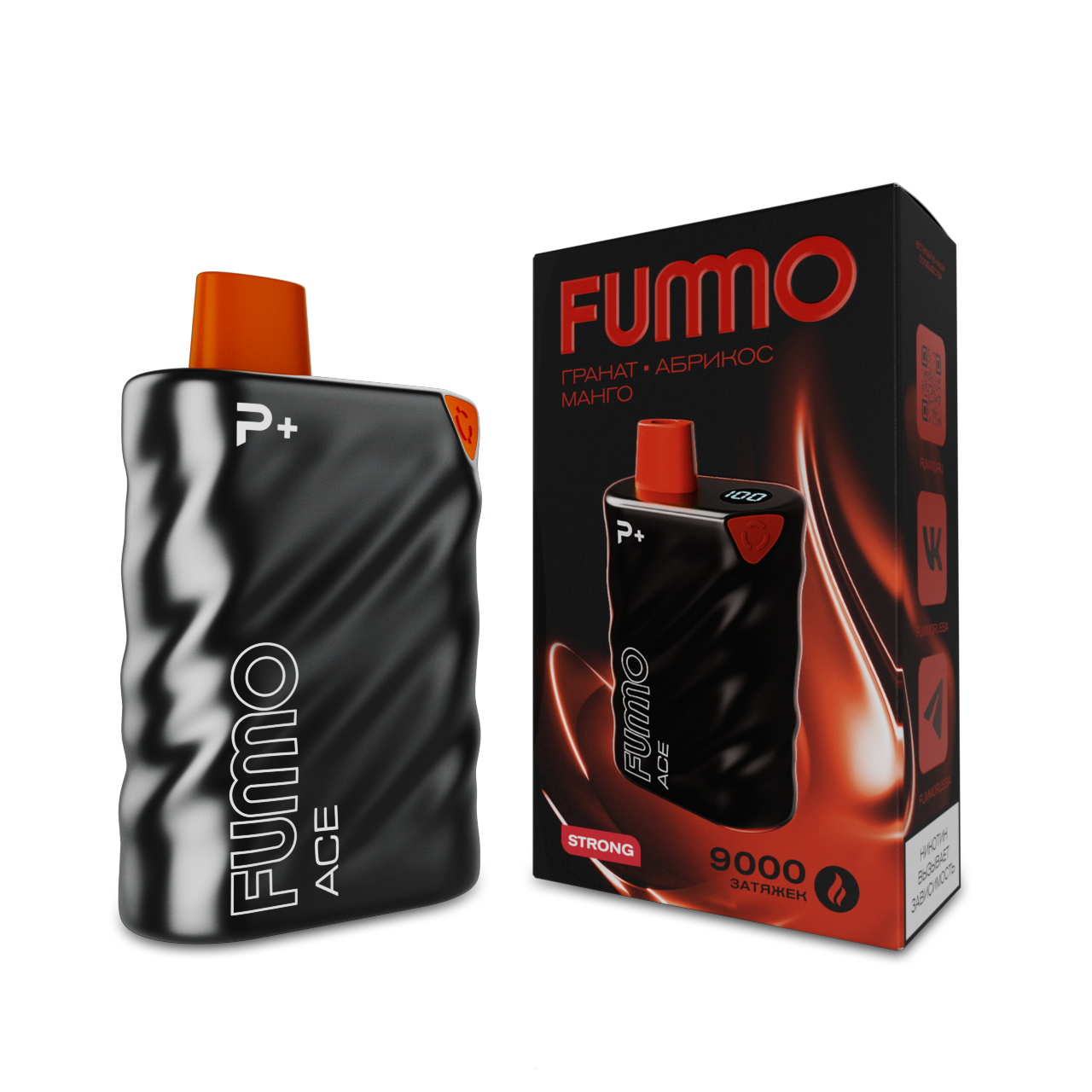 FUMMO ACE 9000 Гранат абрикос манго 2%