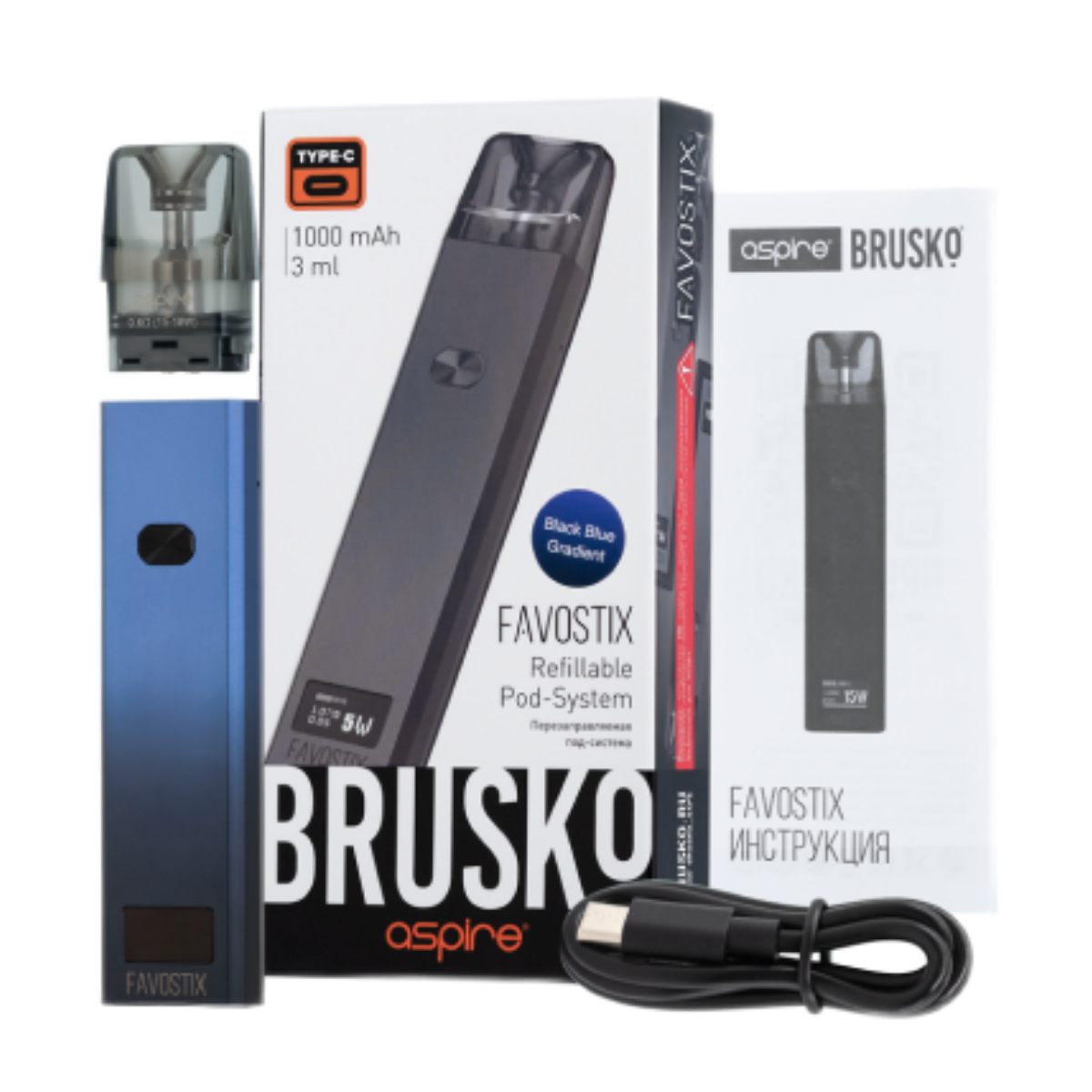 BRUSKO FAVOSTIX 1000mAh Красный